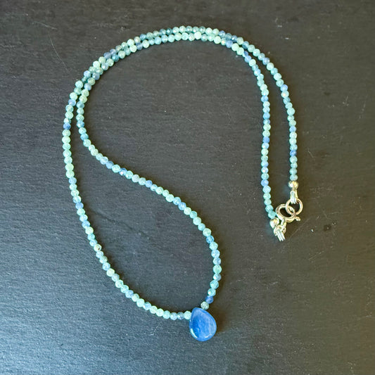 Blue and Green Kyanite Necklace