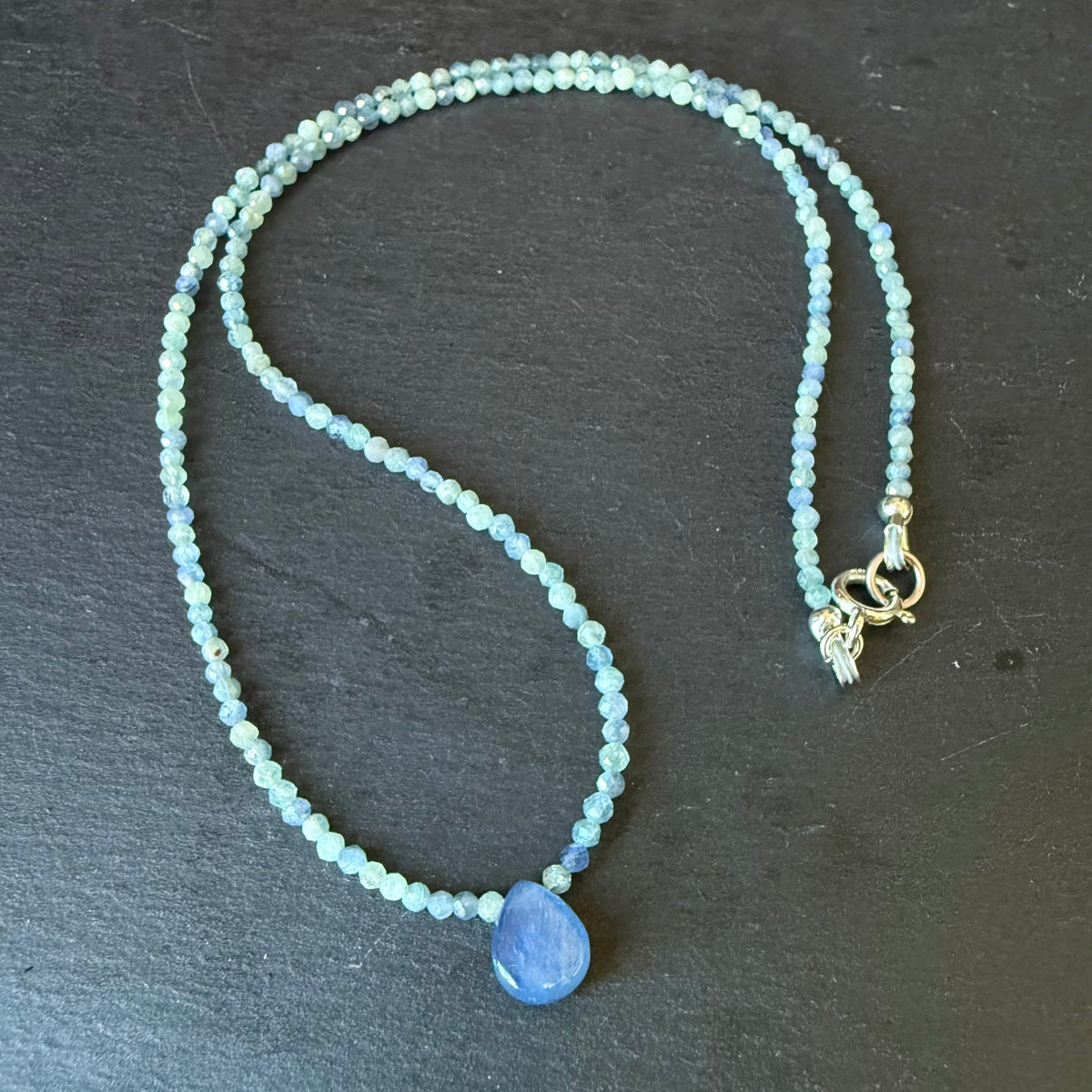 Blue and Green Kyanite Necklace
