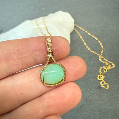 Custom for Connie: Chrysoprase Pendant