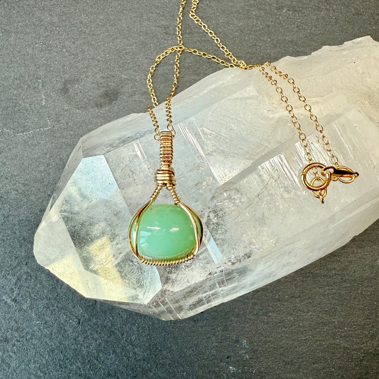 Custom for Connie: Chrysoprase Pendant