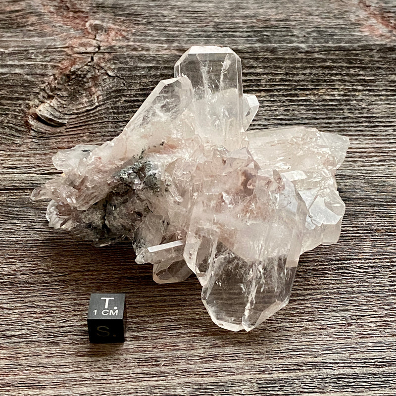 Pink Lemurian Faden Quartz Cluster