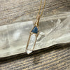 Sapphire Record Keeper and Lemurian Quartz Crystal Pendant