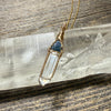 Sapphire Record Keeper and Lemurian Quartz Crystal Pendant