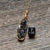 Blue Kyanite with Garnet Crystal Pendant