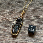 Blue Kyanite with Garnet Crystal Pendant
