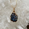 Blue Kyanite with Garnet Crystal Pendant