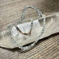Aquamarine, Labradorite and Moonstone Gemstone Necklace