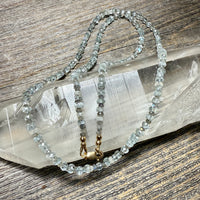 Aquamarine, Labradorite and Moonstone Gemstone Necklace