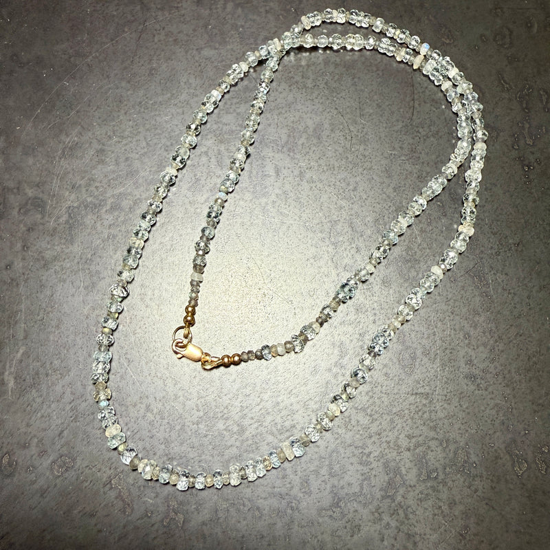 Aquamarine, Labradorite and Moonstone Gemstone Necklace