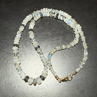 Aquamarine, Labradorite and Moonstone Gemstone Necklace