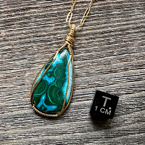 Malachite and Chrysocolla Pendant