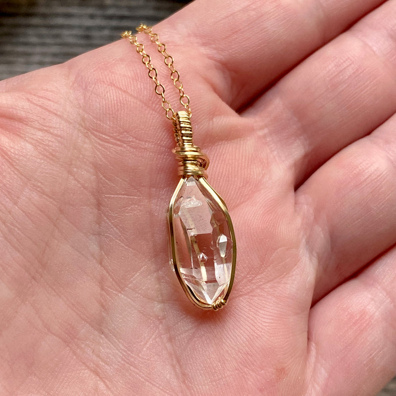 Double Terminated Quartz Crystal Pendant