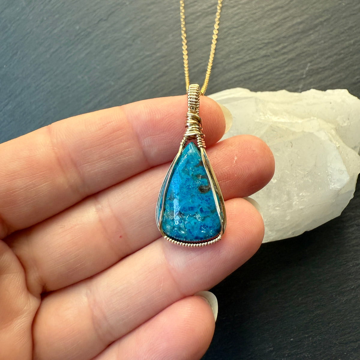 Shattuckite Stone Pendant