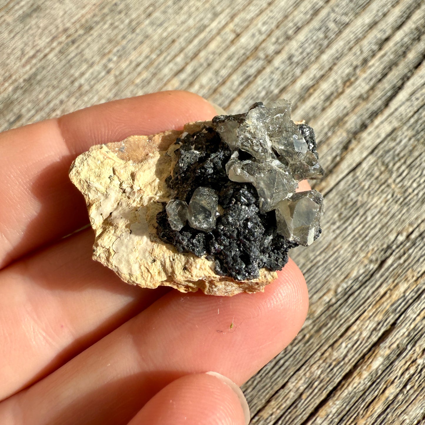 Cerussite with Barite and Galena - Raw Mineral Specimen