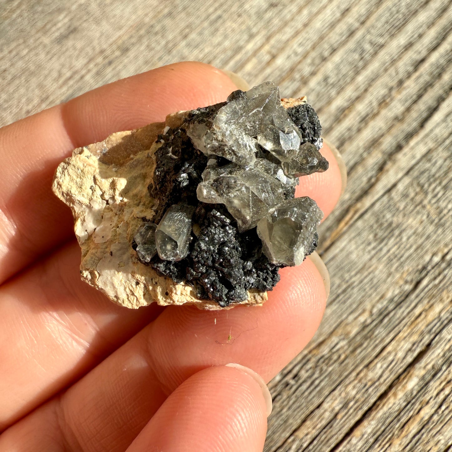 Cerussite with Barite and Galena - Raw Mineral Specimen