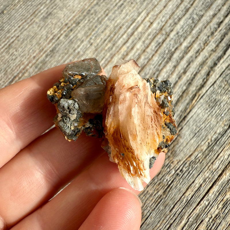 Cerussite with Barite and Galena - Raw Mineral Specimen