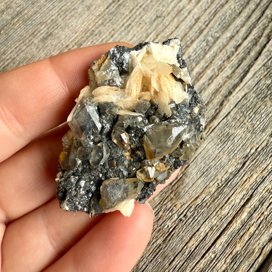 Cerussite with Barite and Galena - Raw Mineral Specimen