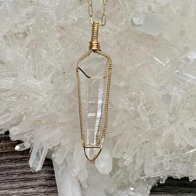 Lemurian Quartz Crystal Pendant