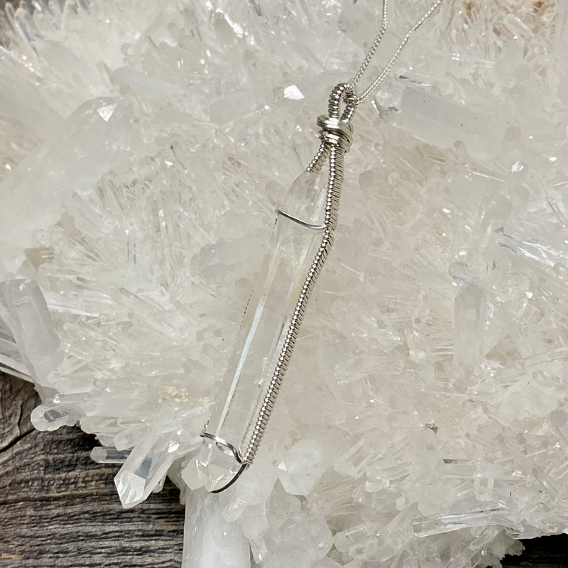 Lemurian Quartz Crystal Pendant