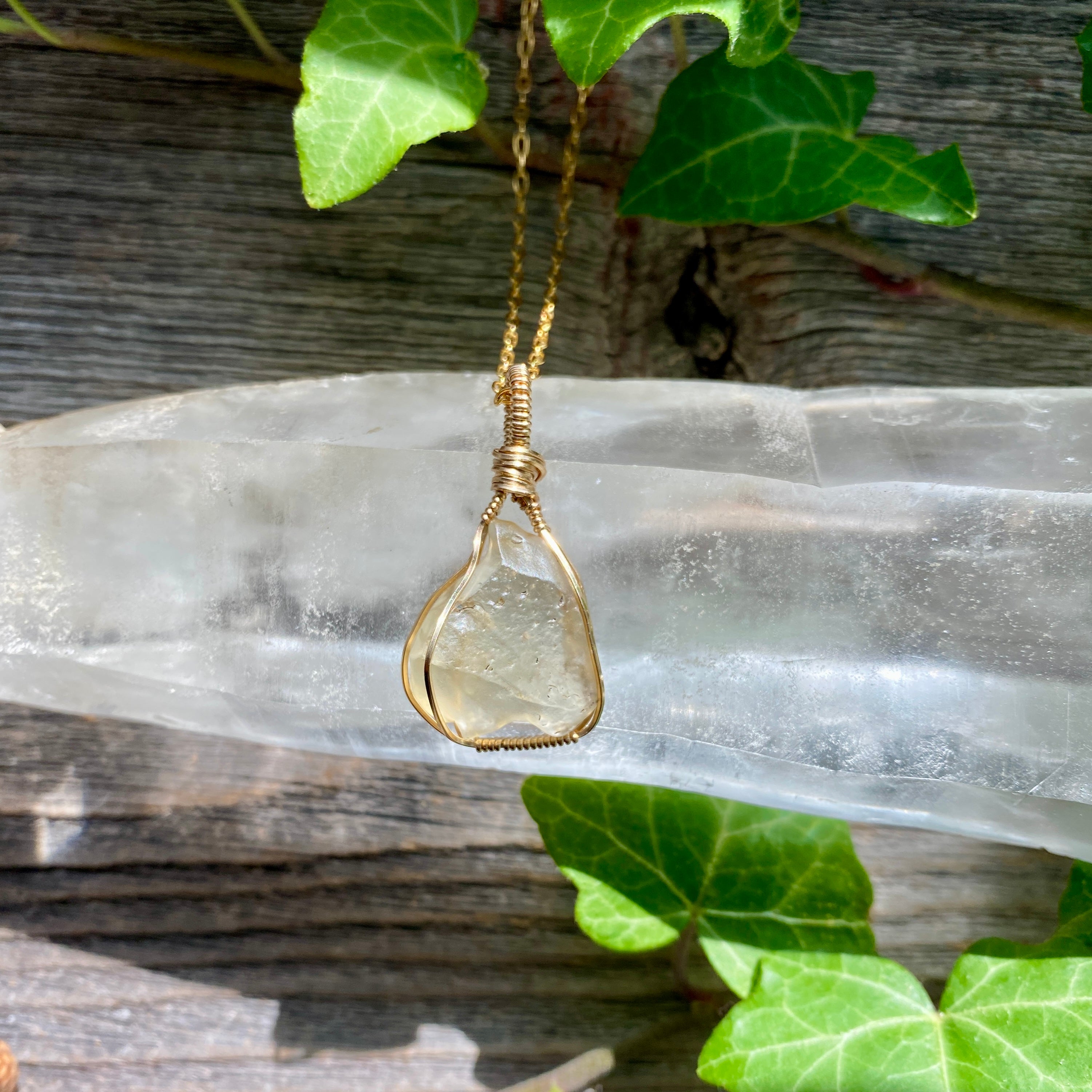 Libyan Desert Glass Tektite Pendant Sacred Gemstone