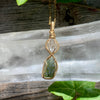 Herkimer Diamond Quartz and Moldavite Pendant