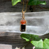 Sunstone and Black Tourmaline Crystal Pendant