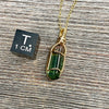 Green and Pink Tourmaline Crystal Pendant