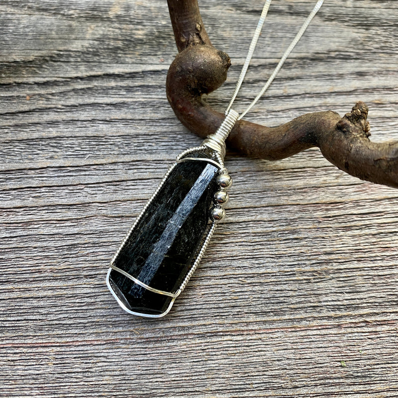 Black Tourmaline Crystal Pendant