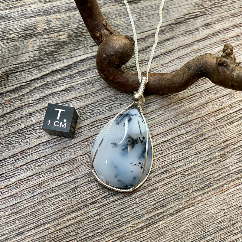 Dendritic Agate Merlinite Pendant