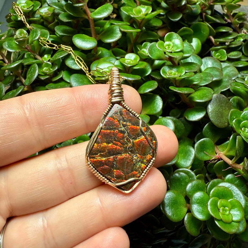 Ammolite Pendant - Imperial Double Sided