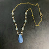 Blue Kyanite, Aquamarine and Herkimer Diamond Necklace