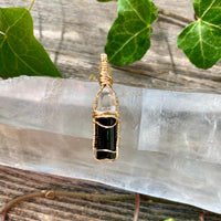 Herkimer Diamond and Black Tourmaline pendant
