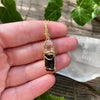 Herkimer Diamond and Black Tourmaline pendant