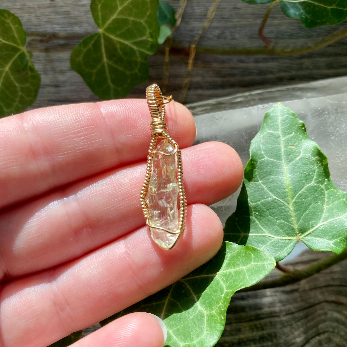 Heliodor Crystal Pendant