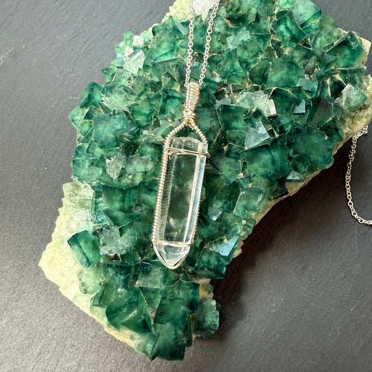 Lemurian Quartz Crystal Pendant