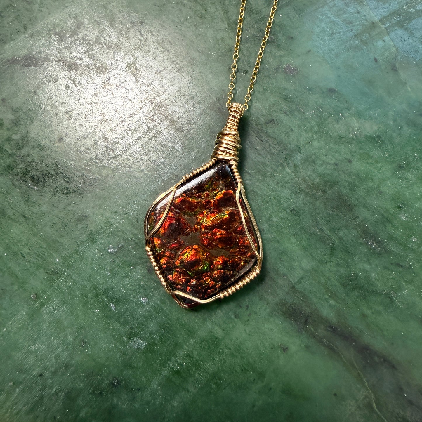 Ammolite Pendant - Imperial Double Sided