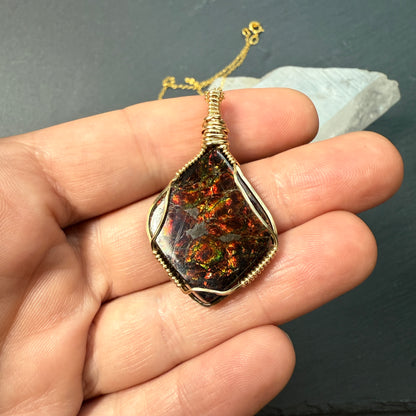 Ammolite Pendant - Imperial Double Sided