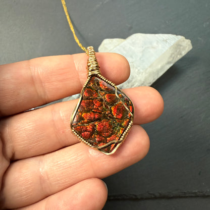 Ammolite Pendant - Imperial Double Sided