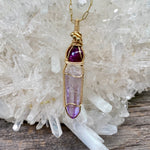 Ruby and Amethyst Crystal Pendant