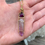 Ruby and Amethyst Crystal Pendant