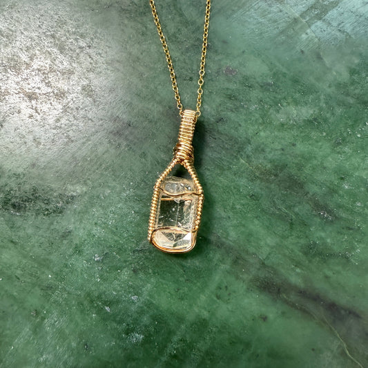 Golden Topaz Crystal Pendant