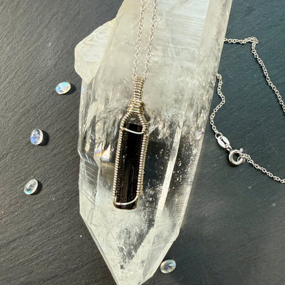 Black Tourmaline Crystal Pendant