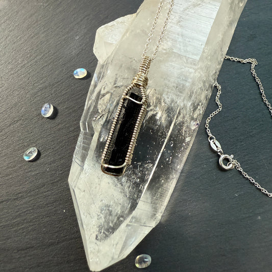 Black Tourmaline Crystal Pendant