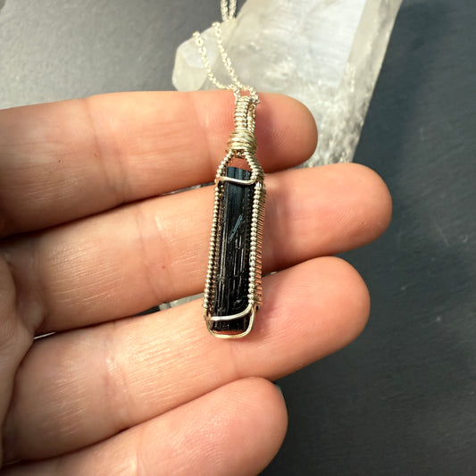 Black Tourmaline Crystal Pendant