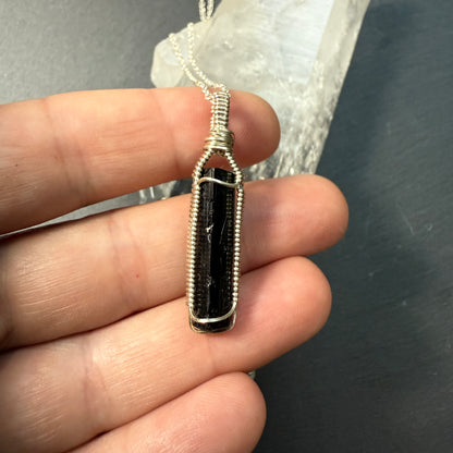 Black Tourmaline Crystal Pendant