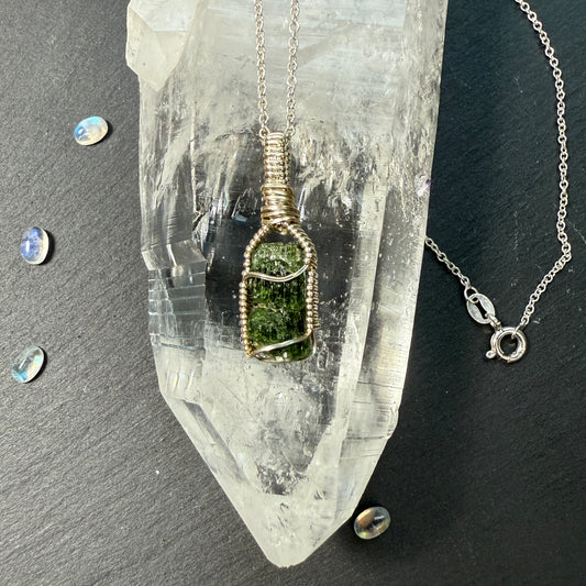 Diopside Crystal Pendant