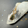 Herkimer Diamond Quartz and Moldavite Pendant