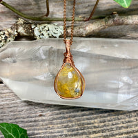 Rutilated Quartz Copper Pendant