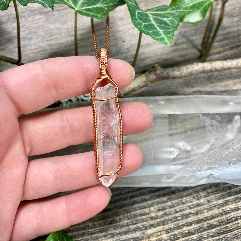 Lemurian Quartz Crystal Pendant