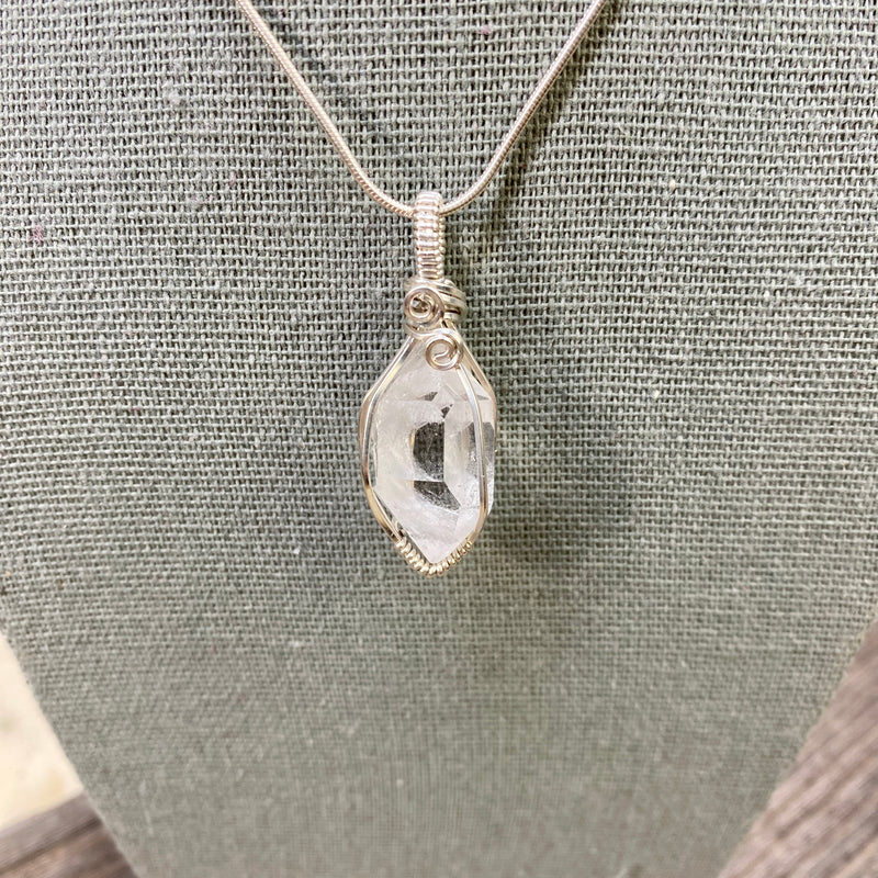 Herkimer Diamond Quartz Crystal Pendant